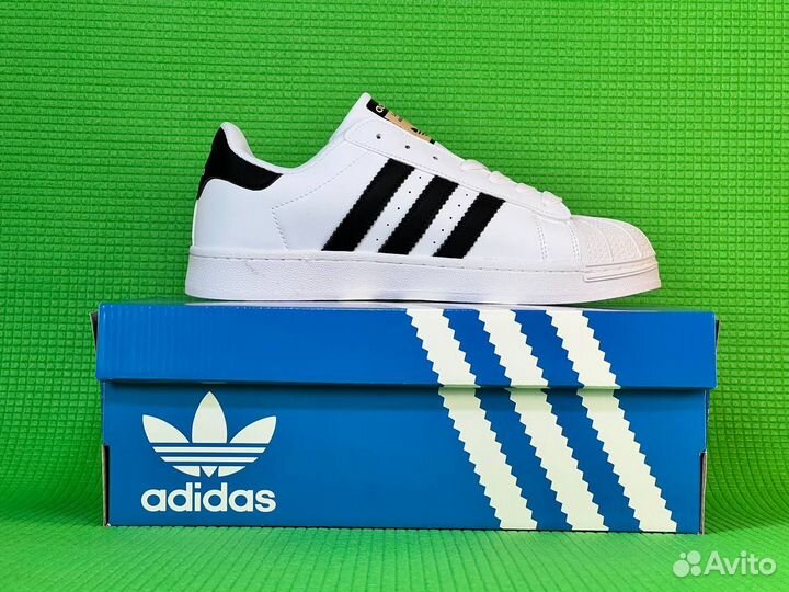 Кроссовки Adidas Superstar White Luxe Качество