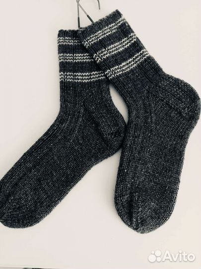 Носки шерстяные, ручная работа