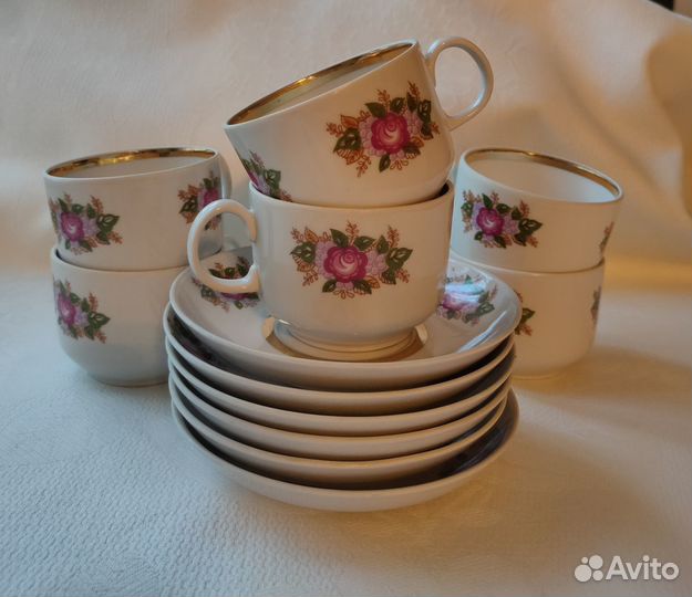 Чашка с блюдцем фарфор