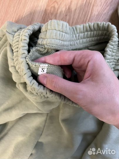 Костюм спортивный хлопок футер зеленый S