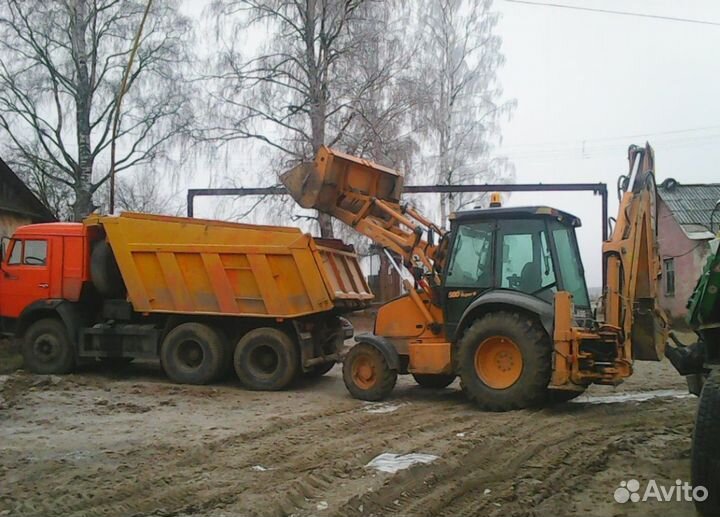 Услуги Экскаватора-погрузчика и Самосвалов