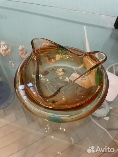 Пепельница цветное стекло Чехословакия