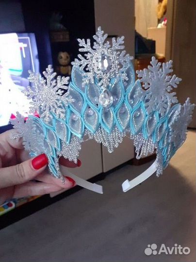 Новогодняя корона снежинки,льдинки,снегурочки