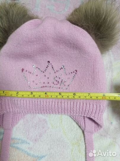 Шапка шлем зимний для девочки 50