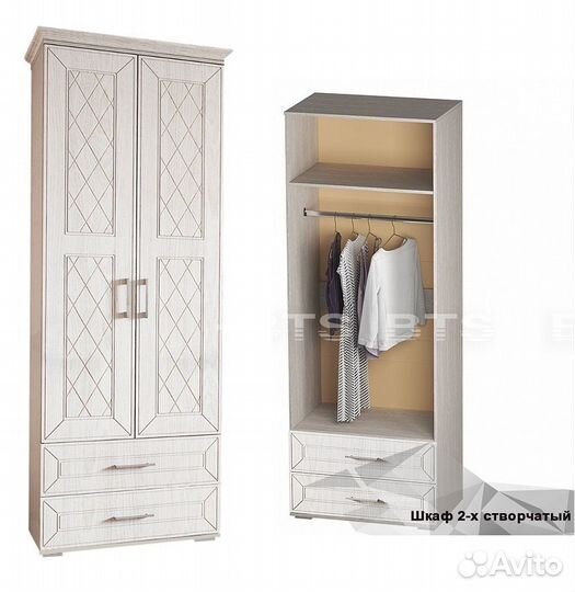 Шкаф для белья (платяной) 1,6м Британика (2шт.)