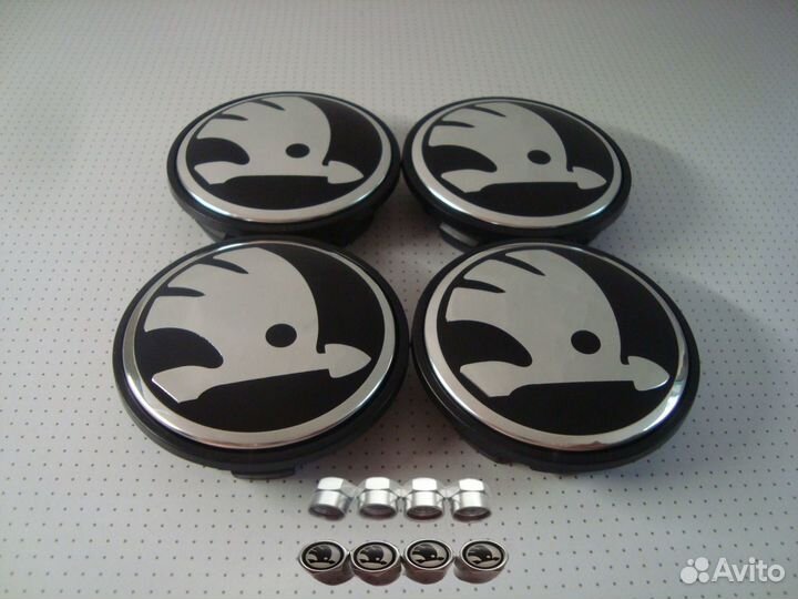 Колпачки заглушки на литые диски Skoda 65мм