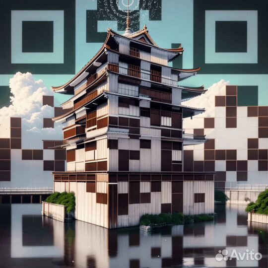 Уникальный qr код, художник нейросети Midjourney