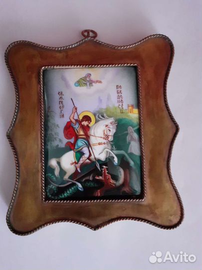 Икона финифть. Георгий Победоносец