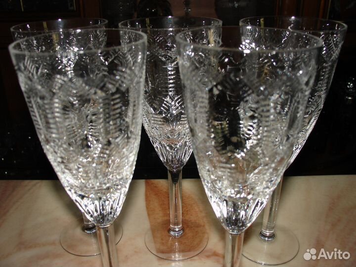 Хрустальные бокалы фужеры рюмки лзхс винтаж СССР