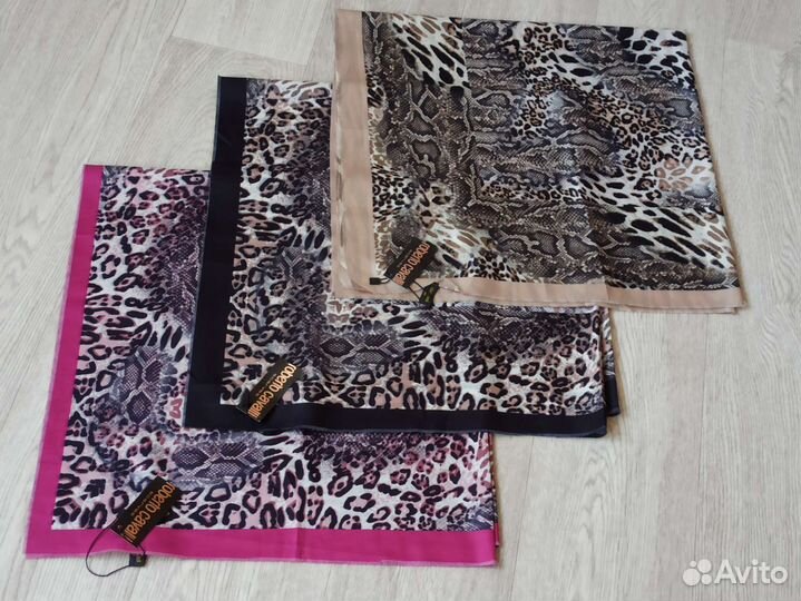 Платок бежевый Двусторонний Roberto Cavalli