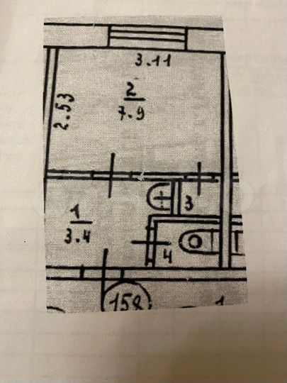Комната 12,9 м² в 1-к., 5/5 эт.