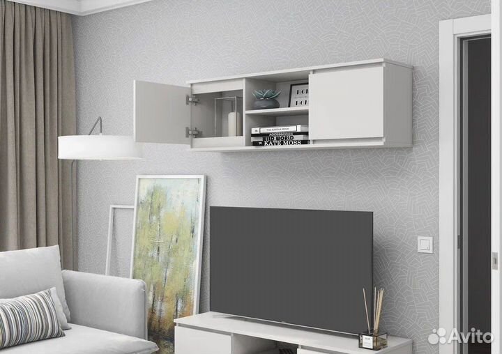 Полка навесная белая