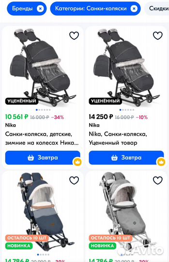Санки коляска nika kids
