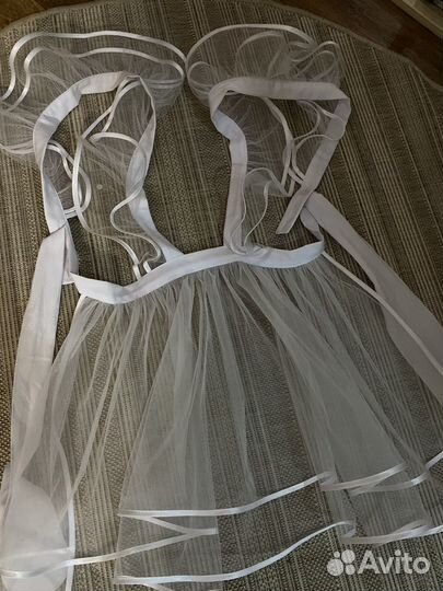 Белый школьный фартук