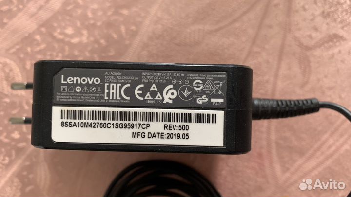 Блок питания для ноутбука lenovo 20v 3.25a