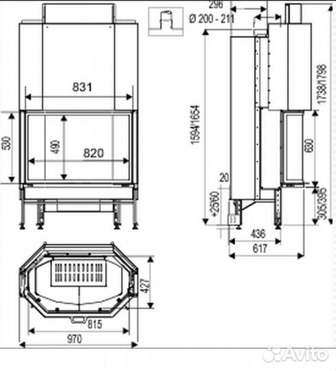 Камин: топка С порталом