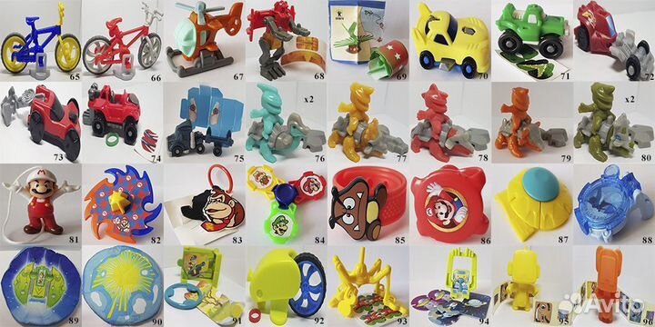 Игрушки из киндер сюрприза, чупа-чупс, maxi