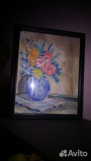 Картина цветы в вазе