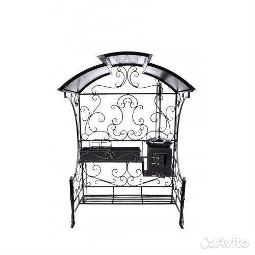 Кованый мангал с крышей