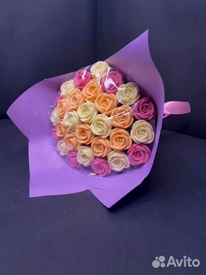 Розы из Белого Шоколада - 29 шт в Букете