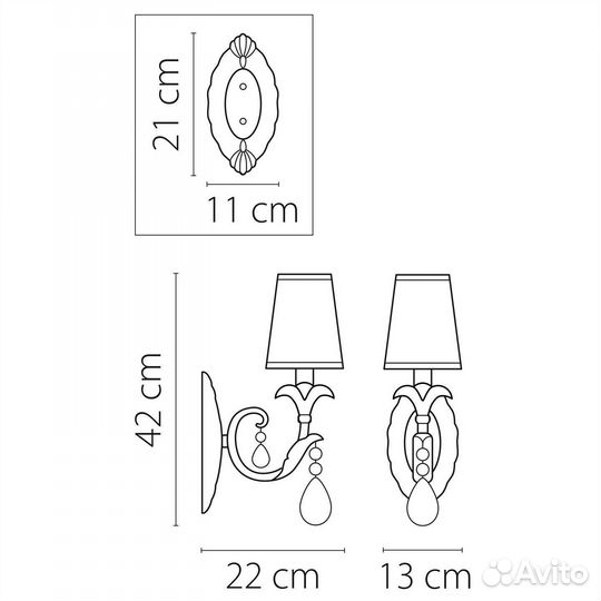 Бра LightStar Cappa 691612 Золото