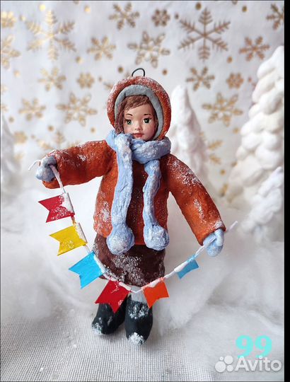 Ватные елочные игрушки