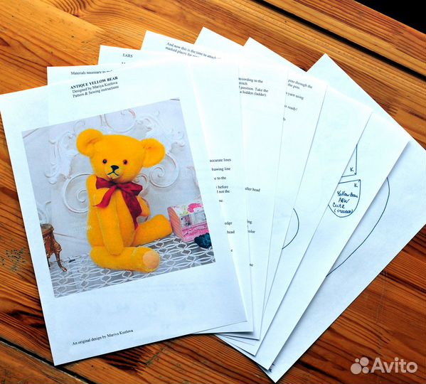 Выкройка Антикварный Английский Медведь Ар-Деко