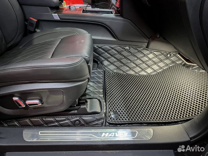 Кожаные 3D коврики в салон авто