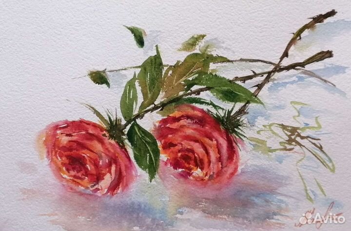 Картина акварель цветы