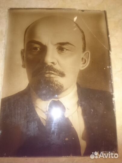 Фотография Ленина В.И. на стекле