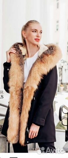 Парка женская с натуральным мехом