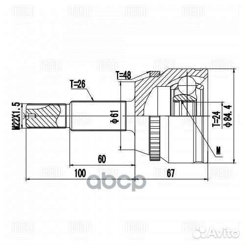 Шрус для а/м Toyota Highlander (07) 3.5i (нару