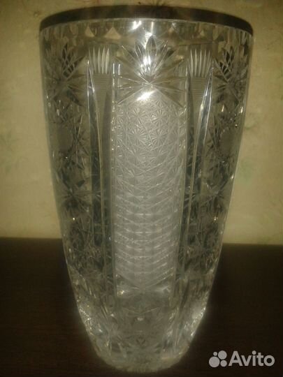 Хрустальная ваза для цветов Богемский хрусталь