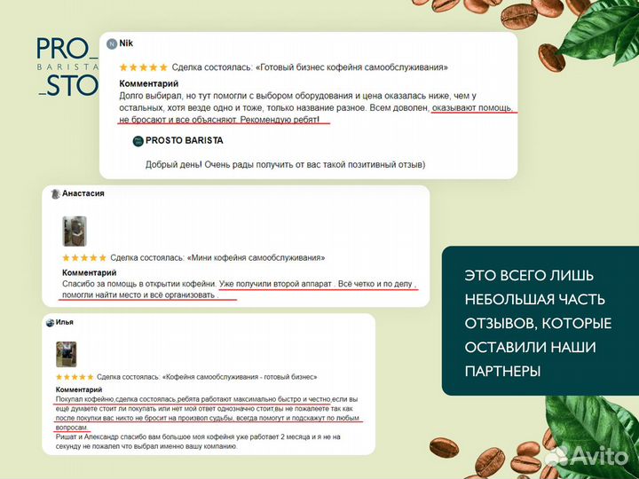 Бизнес кофейня самообслуживания - отправка по РФ