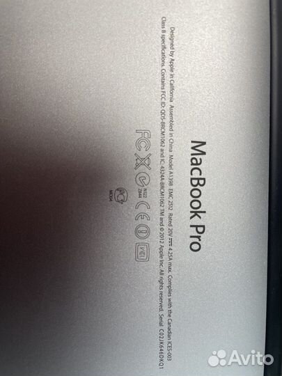 Apple MacBook PRO 15 Retina 2012