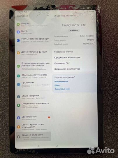 Планшет Samsung galaxy tab s6 lite 64 gb SM-P610