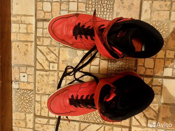 Высокие кеды красные демисезонные, осень-зима