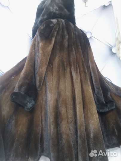 Шуба норковая с капюшоном