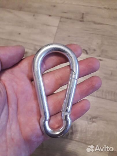 Карабин металл 10см/стропа/шнур плетеный 6-10мм