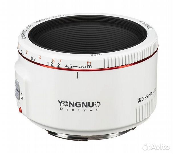 Объектив Yongnuo YN50mm F1.8 II/white/C белый для