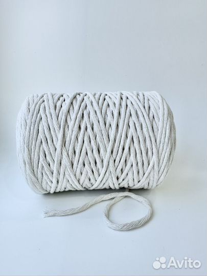 Хлопковый шнур для макраме 4 мм