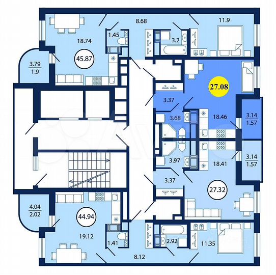 Квартира-студия, 28,7 м², 4/12 эт.