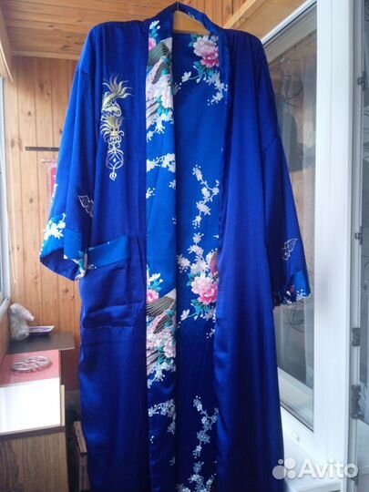 Шелковый двусторонний халат