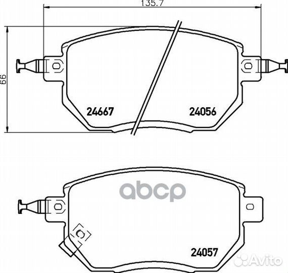 Колодки тормозные дисковые перед (PF-2554)