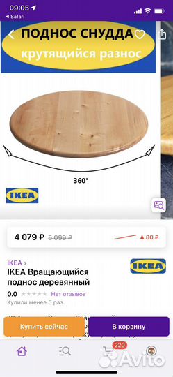 Вращающийся поднос IKEA