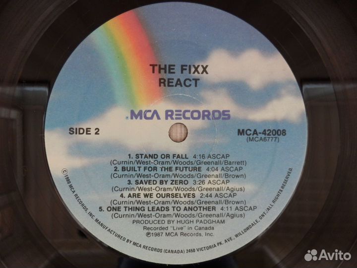 LP The Fixx - React EX/EX, Canada, 1987