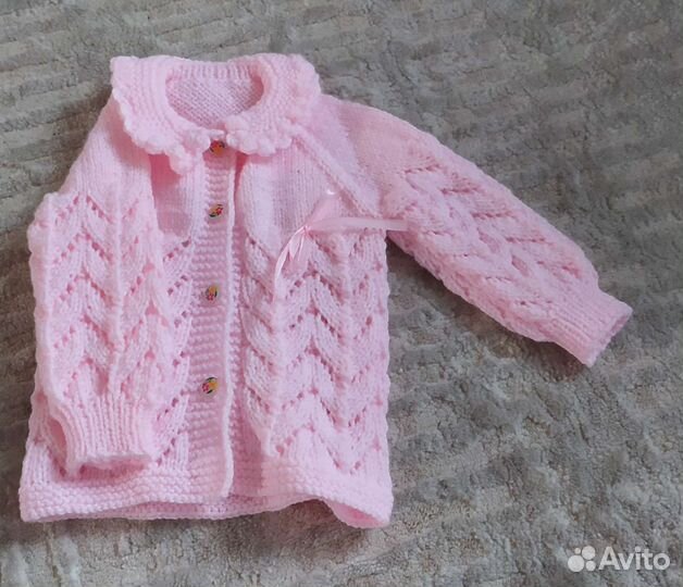 Вязаный комплект на девочку от 3 месяцев