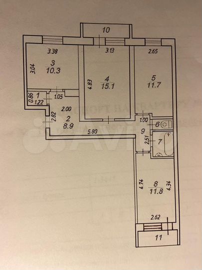 3-к. квартира, 64,9 м², 4/4 эт.