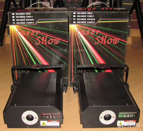 Лазеры US GR140 2шт LED светомузыка микрофон DMX
