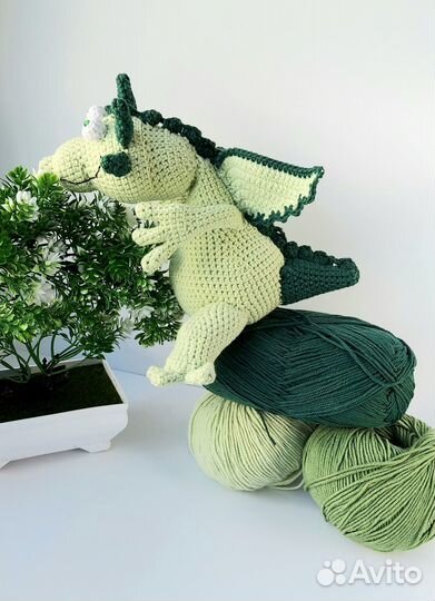 Вязаный Дракончик крючком ручной работы